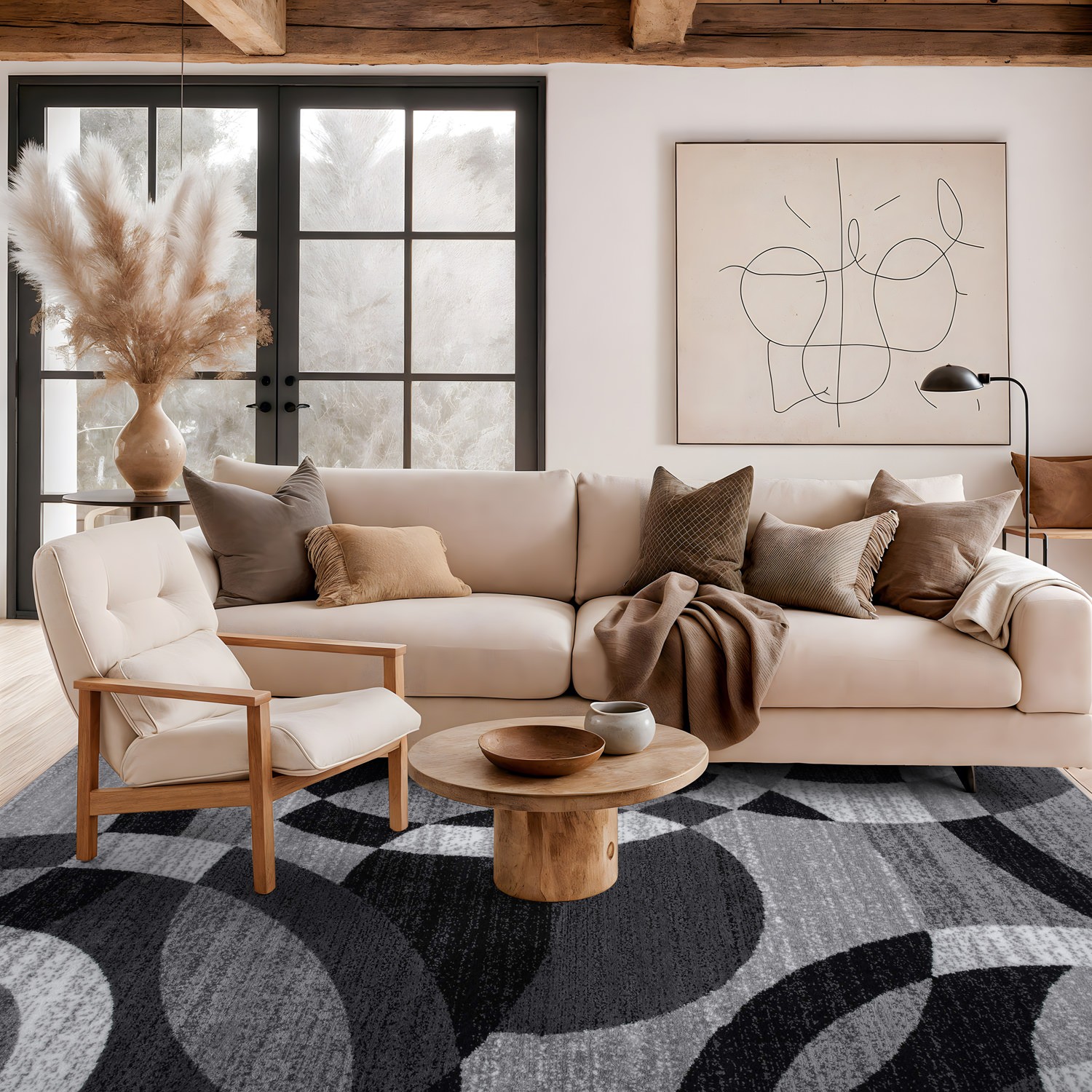 Rugshop Rugs for Living Room Geometric Circles Rugs for Sale Discount Rugs 6×9