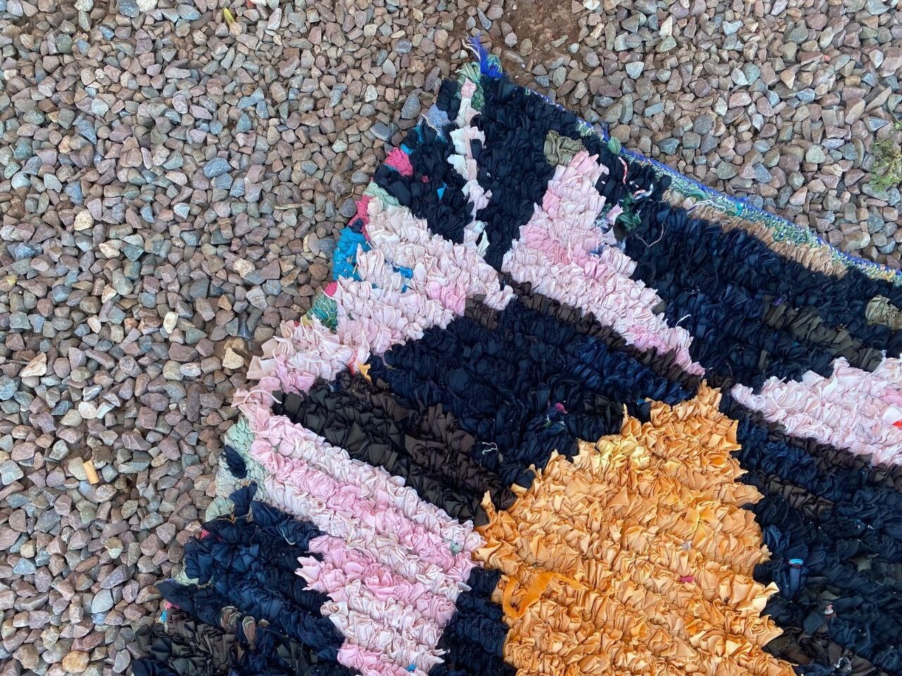 Vintage Moroccan Handmade Runner Rug 1’9×8’5 Living-Room Berber Cotton Area Rug