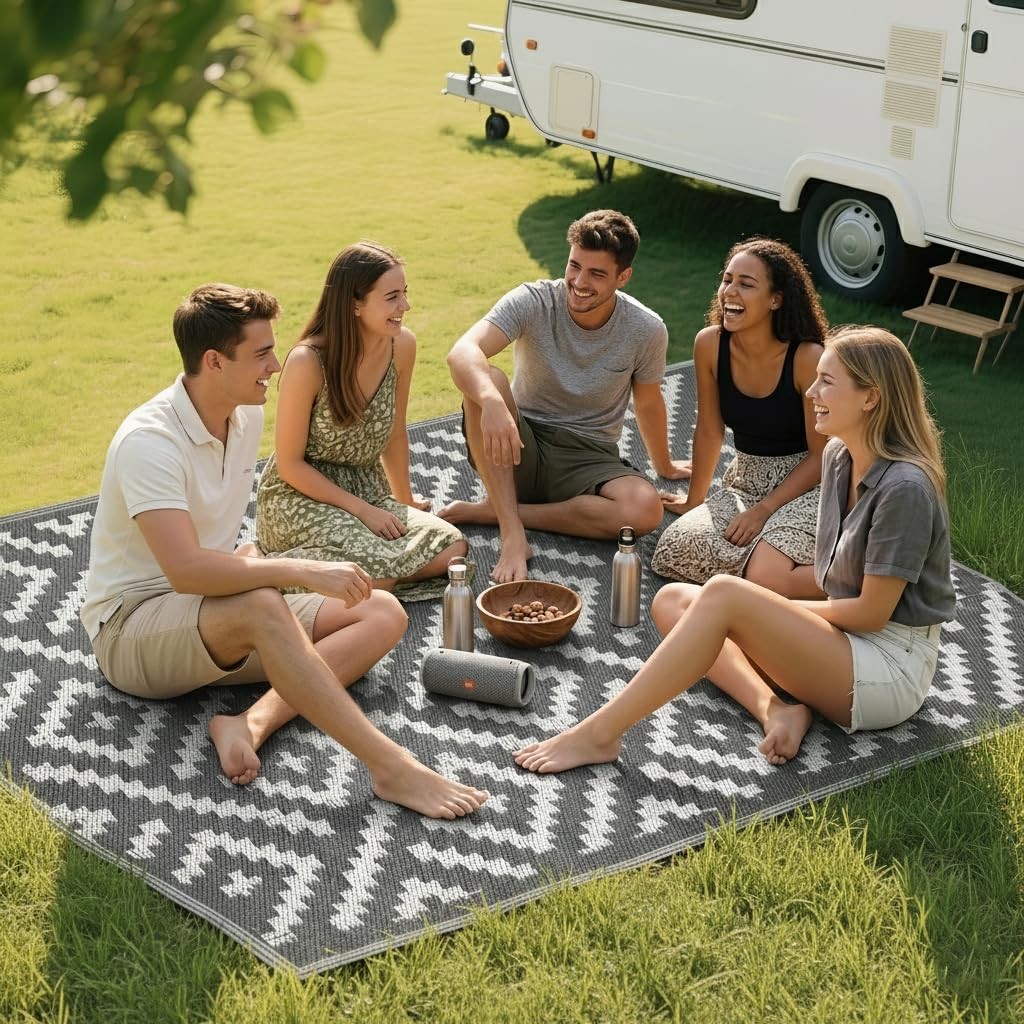 RURALITY Outdoor Rugs 8×10 Feet for Patios Clearance,Plastic Straw Waterproof…