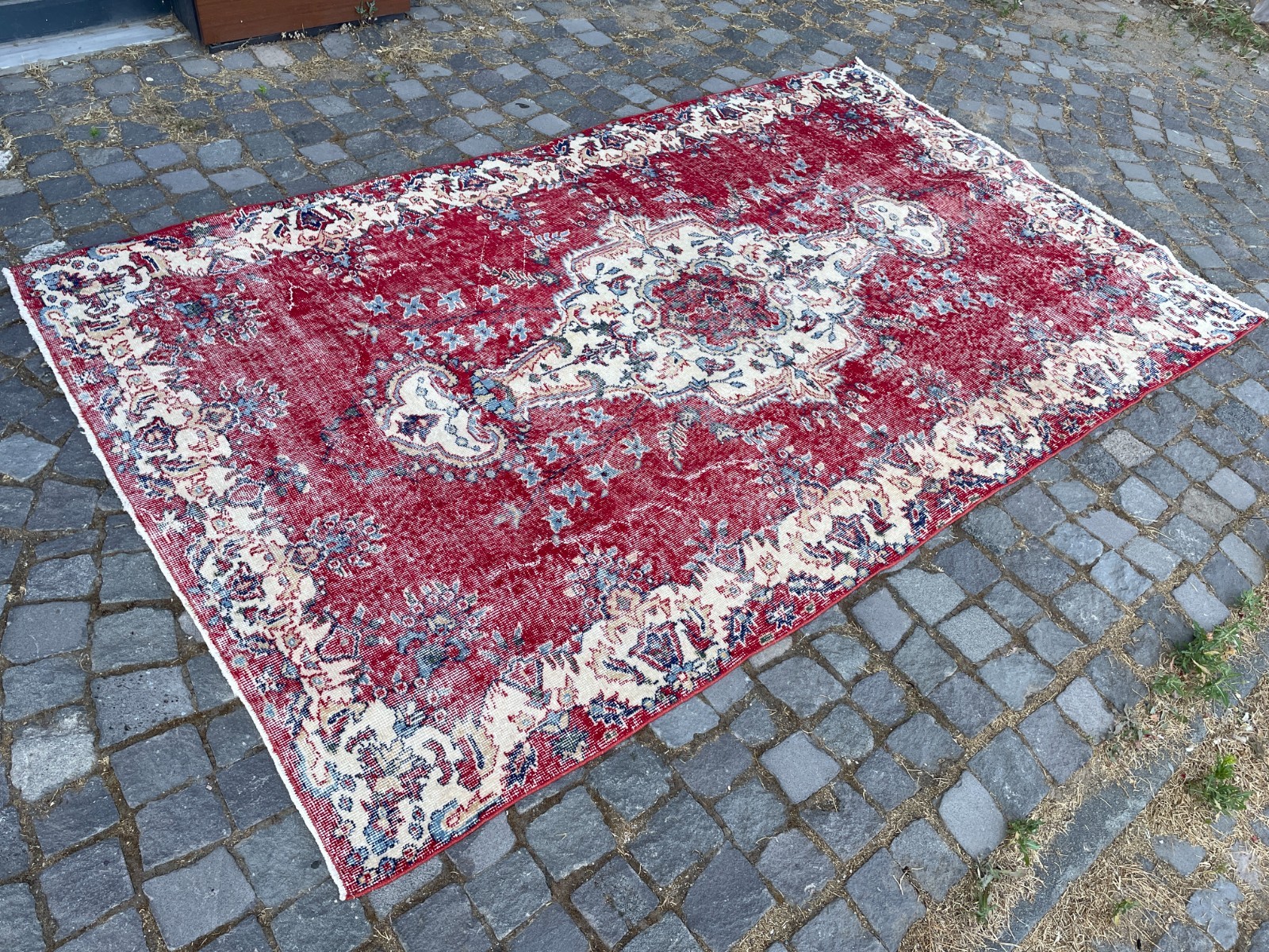 Turkish Vintage Rug, Handmade Wool Rug, Bohemian Large Rug, 5,2 x 8,5 ft