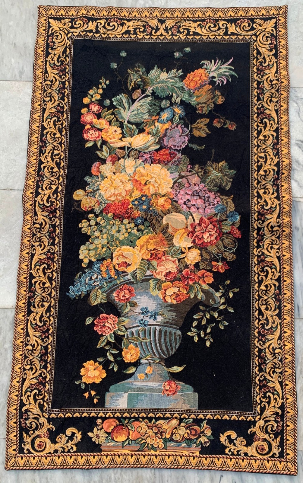 Vintage French Floral Pictorial Medium Size Tapestry Best for Wall Decor 2×4 ft