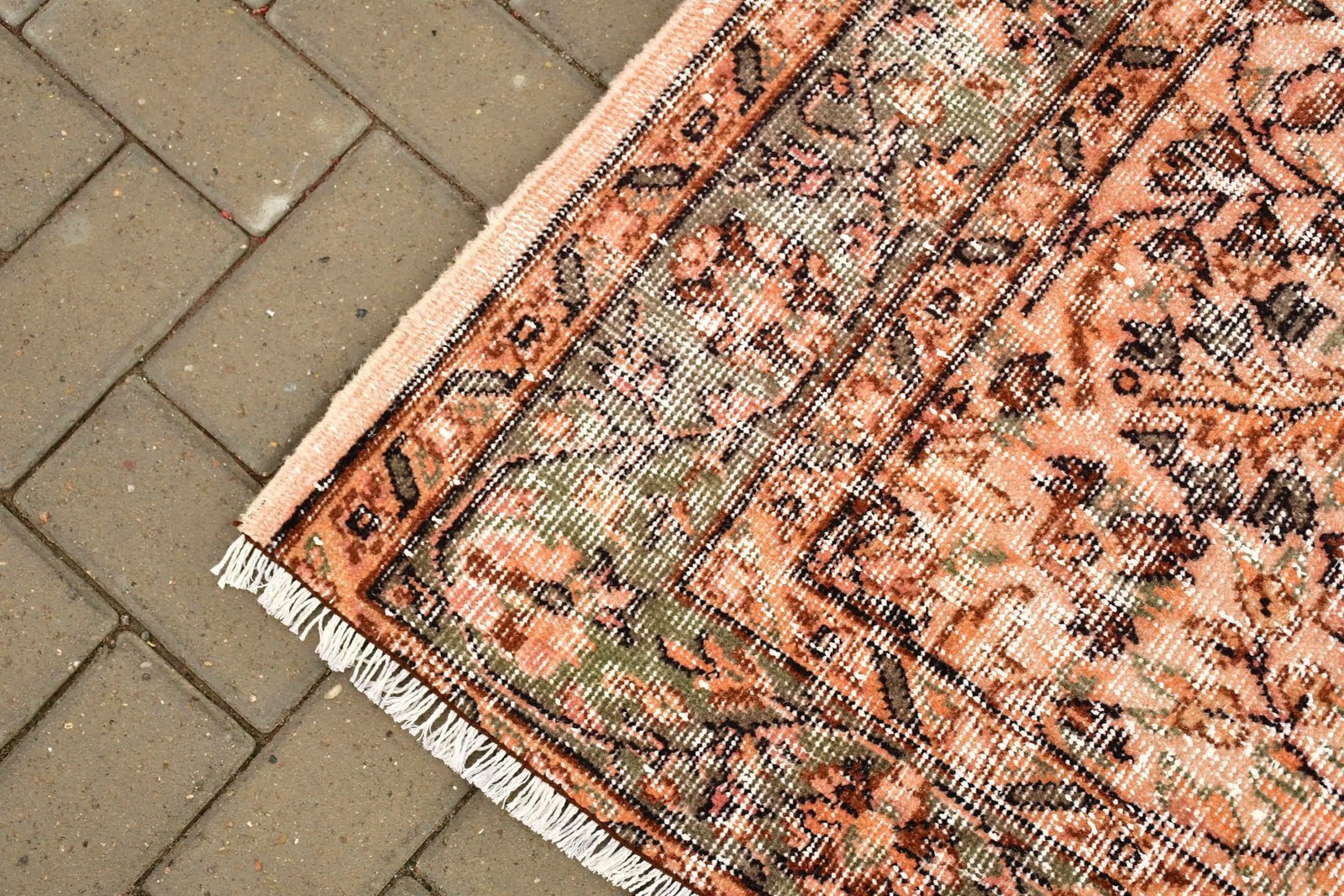 Vintage Turkish Rug, 5,6×9,1 ft Rug, Brown Large Oriental Rug
