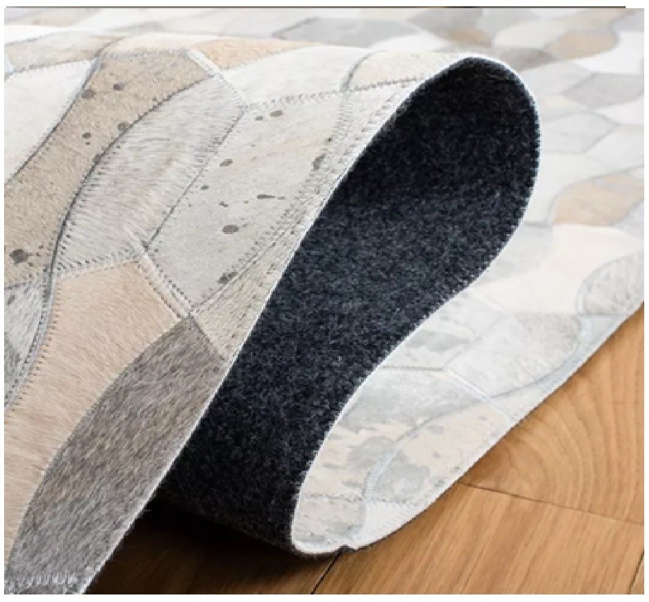 Leather Carpet Patchwork Natural Cowhide Hair on Leather Modern Design RoomAA83