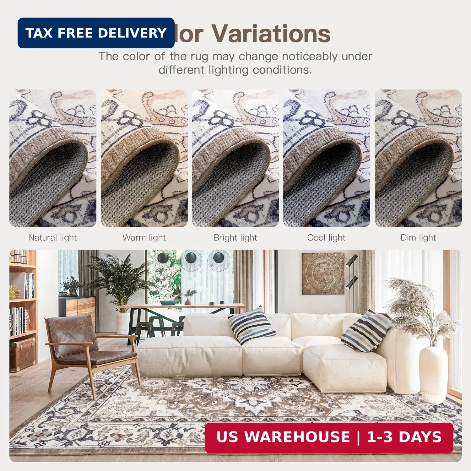 5×7 Area Rugs for Living Room, Washable Area Rug, Rugs for Bedroom, Kitchen