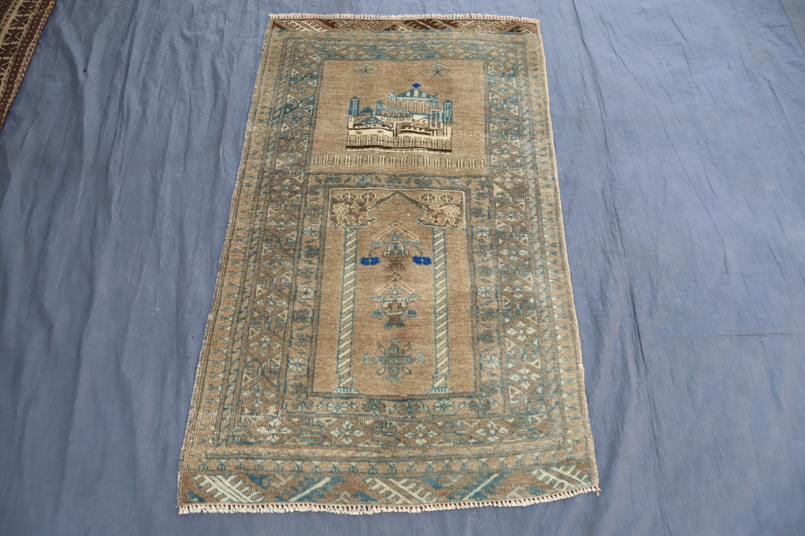 2’5×4’0 ft Afghan Handmade Wool Distressed Rug – Tribal Turkmen Rug, Kids rug