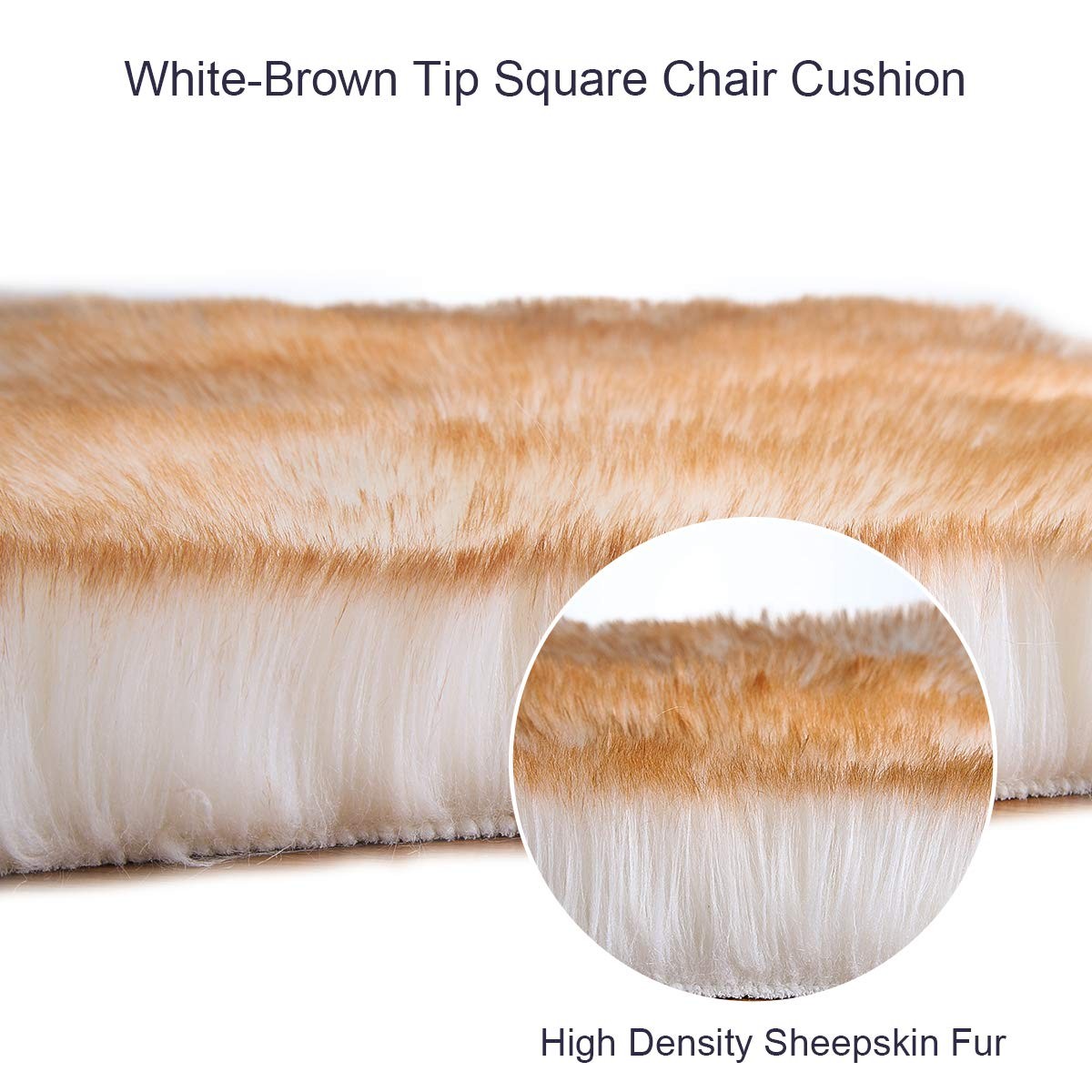 Square Faux Fur Sheepskin Chair Cover Seat Cushion Pad Super Soft Area Rugs f…