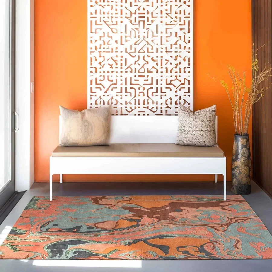 New Modern Design Color Multicolor Hand Tufted And Viscose Rug Handmade Rug