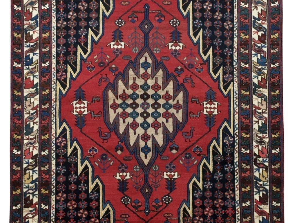 5′ x 7′ Red & Black Perssiaan Hammadan Rug 81757