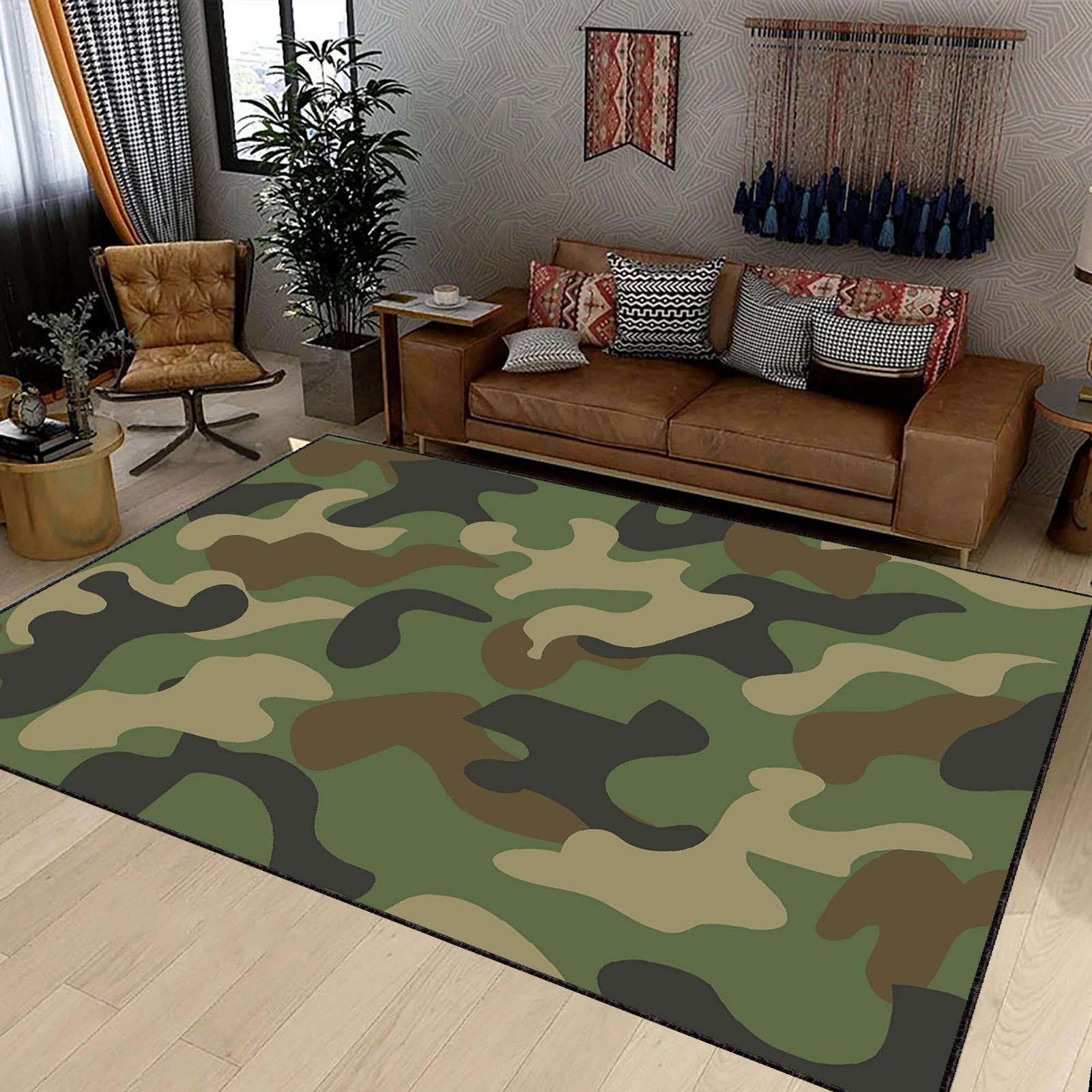 Camouflage Area Rug, Camo Rug, Army Home Decor, Soldier Home Rug, Camouflage