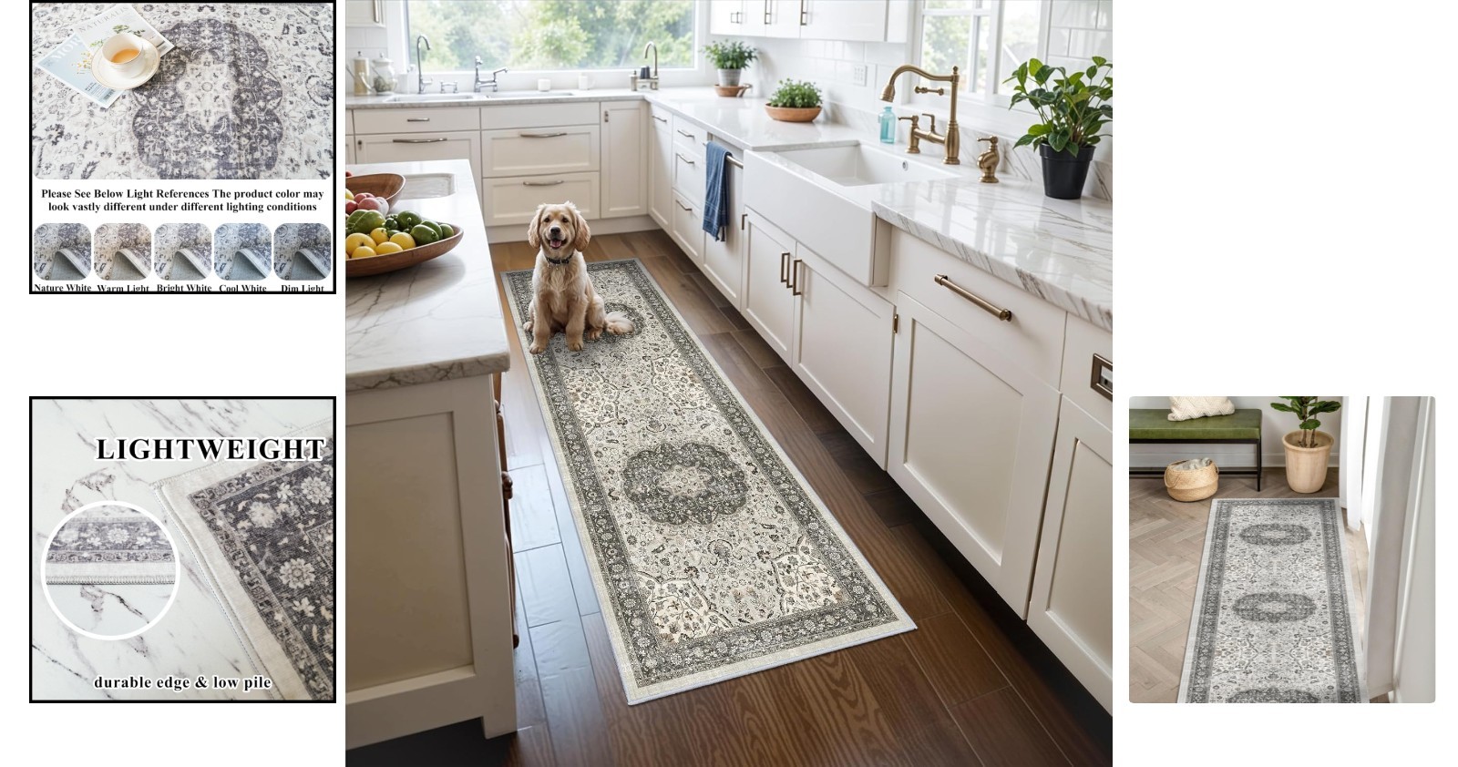 Elegant Grey 2×6 Washable Runner Rug – Stain Resistant & Non-Slip Design