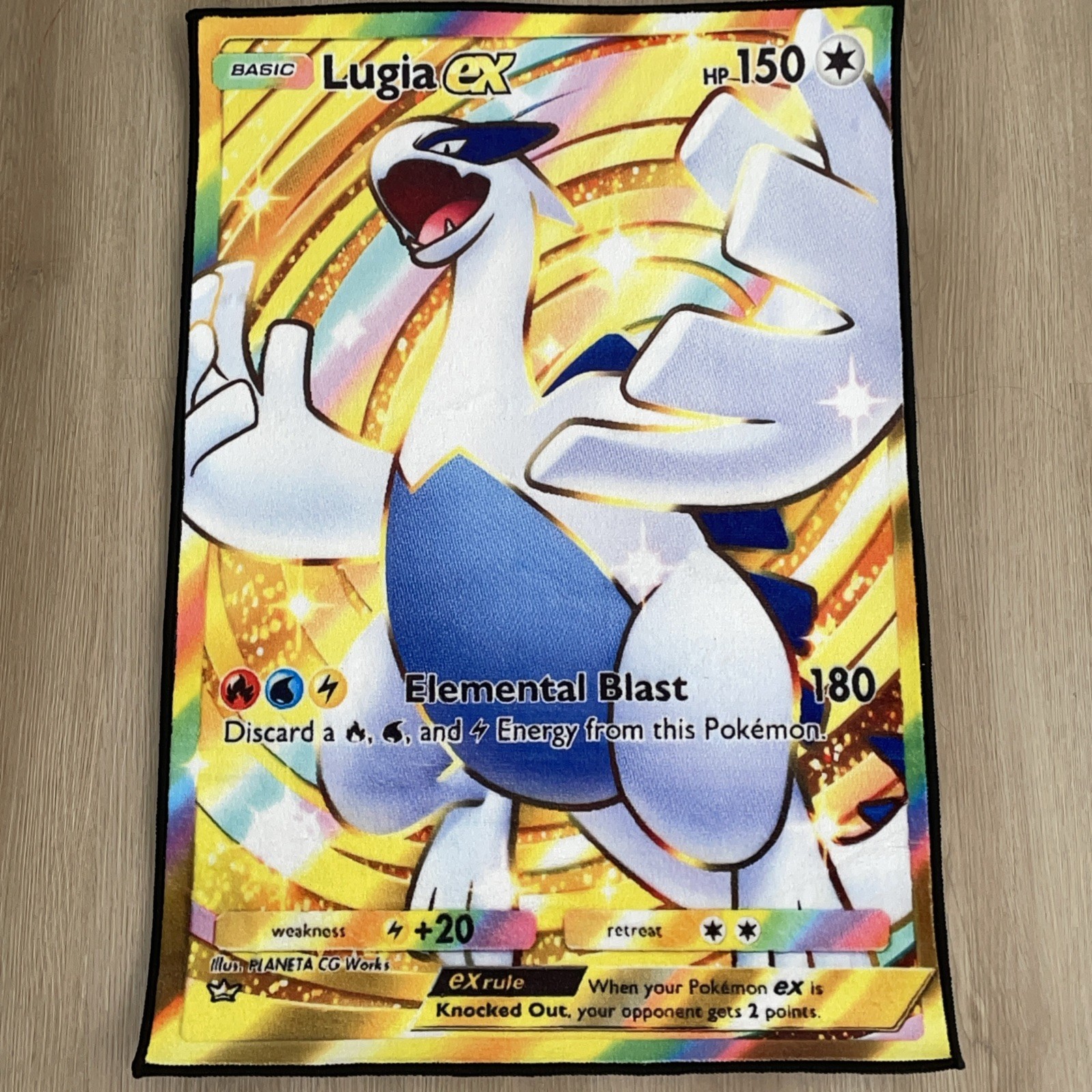 Pokémon Lugia EX Full Art Card 22×32” Rug SOFT Carpet Home Decor