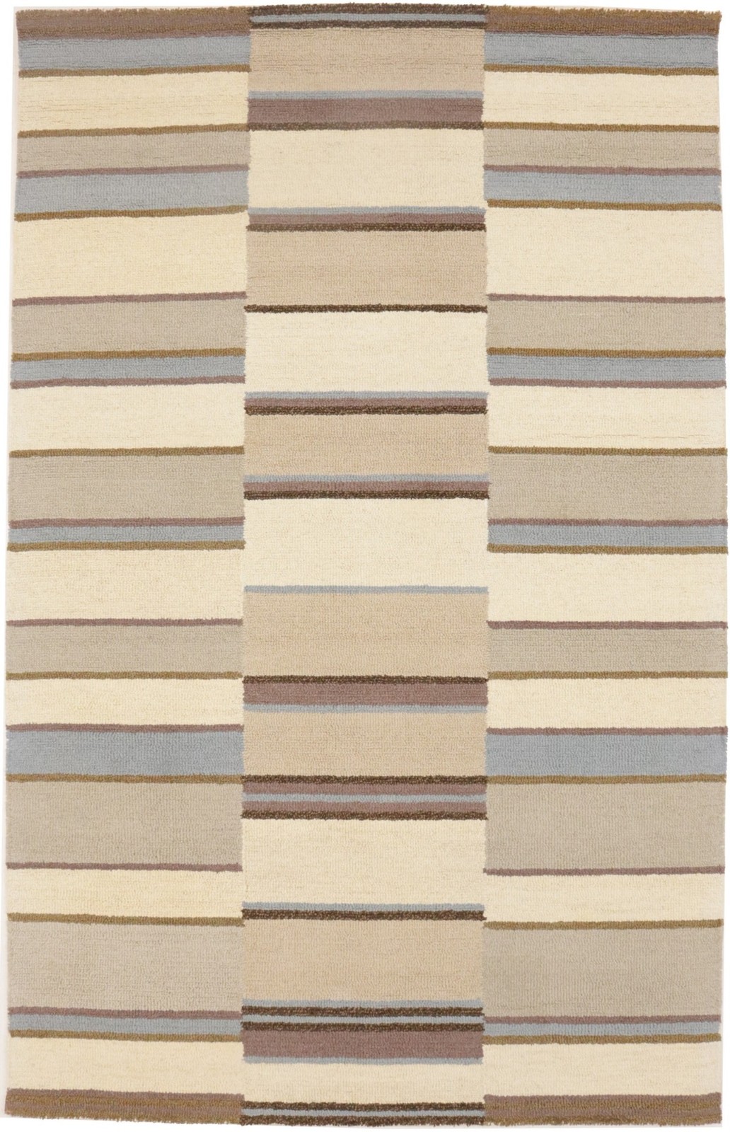 Hand-Tufted Multicolored 5×8 Stripes Rug Modern Wool Kids Room Carpet
