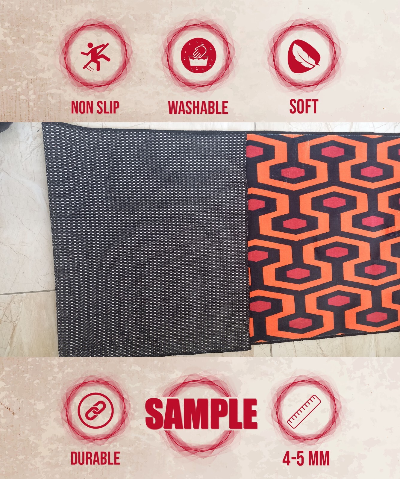 Snake, Snake Rug, Snake Runner Rug, Runner, Poisonous Snake, Colorful Tattoo