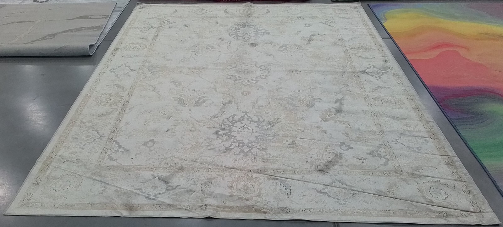 IVORY / BEIGE 7′-10″ x 10′-0″ Stained Rug, Reduced Price 1172772299 ATL987A-8