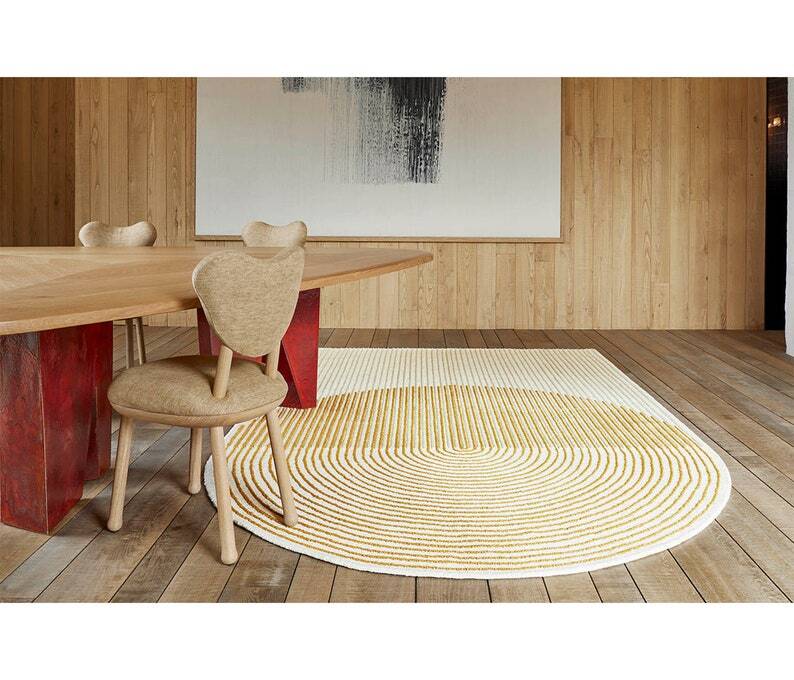 Hand Tufted Irregular Area Rug Carpet for Bedroom, Living Room, Dining Room