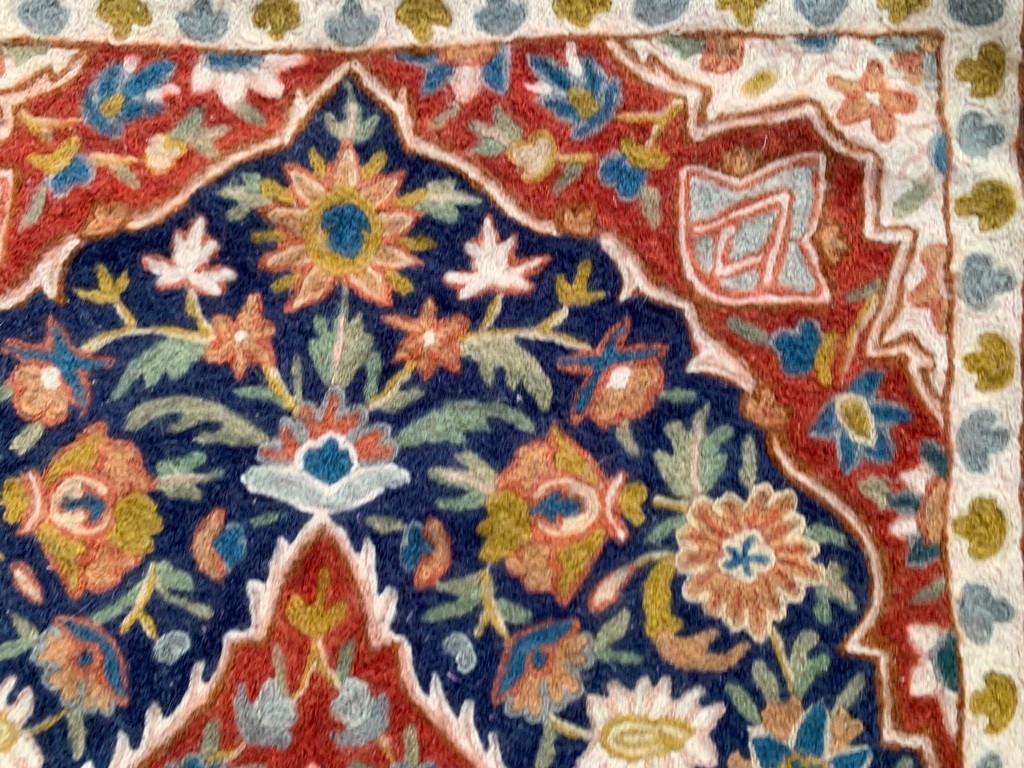 Vintage French Style Aubusson Rug Handmade Rug Chain stitch Rug 2×3 ft Free Ship
