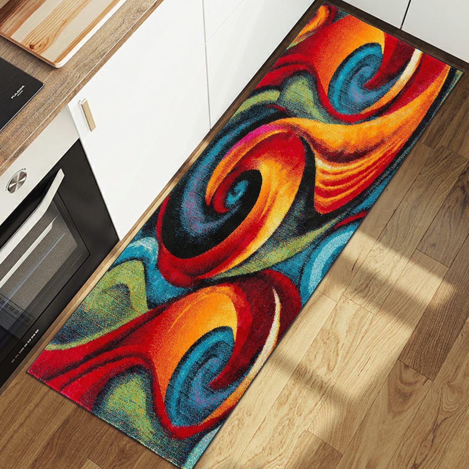 Abstract Rugs Modern Geometric Area Rug Bedroom Living Room Floor Carpet with…