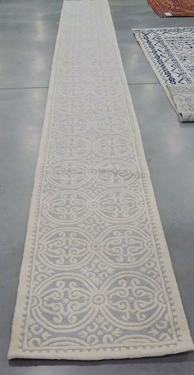 LIGHT BLUE / IVORY 2′-6″ X 22′ Stained Rug, Reduced Price 1172700895 CAM123A-222