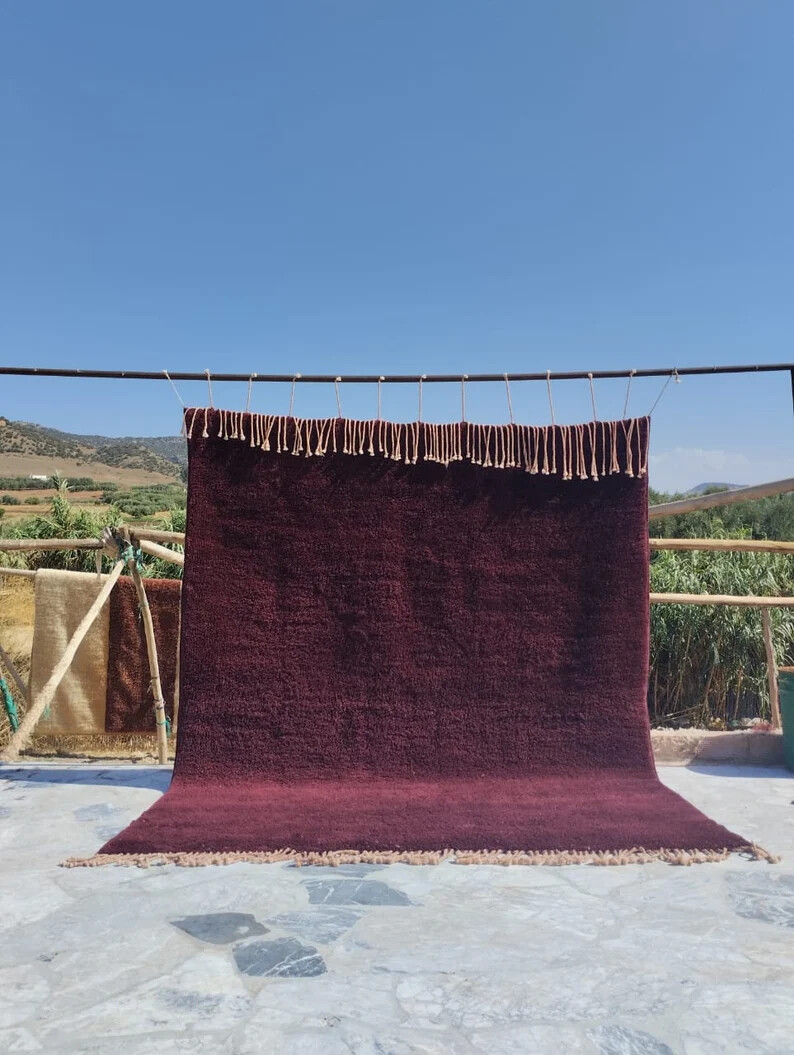 Moroccan rug Oxblood rug color, Moroccan rug, Beni rug, Handmade wool