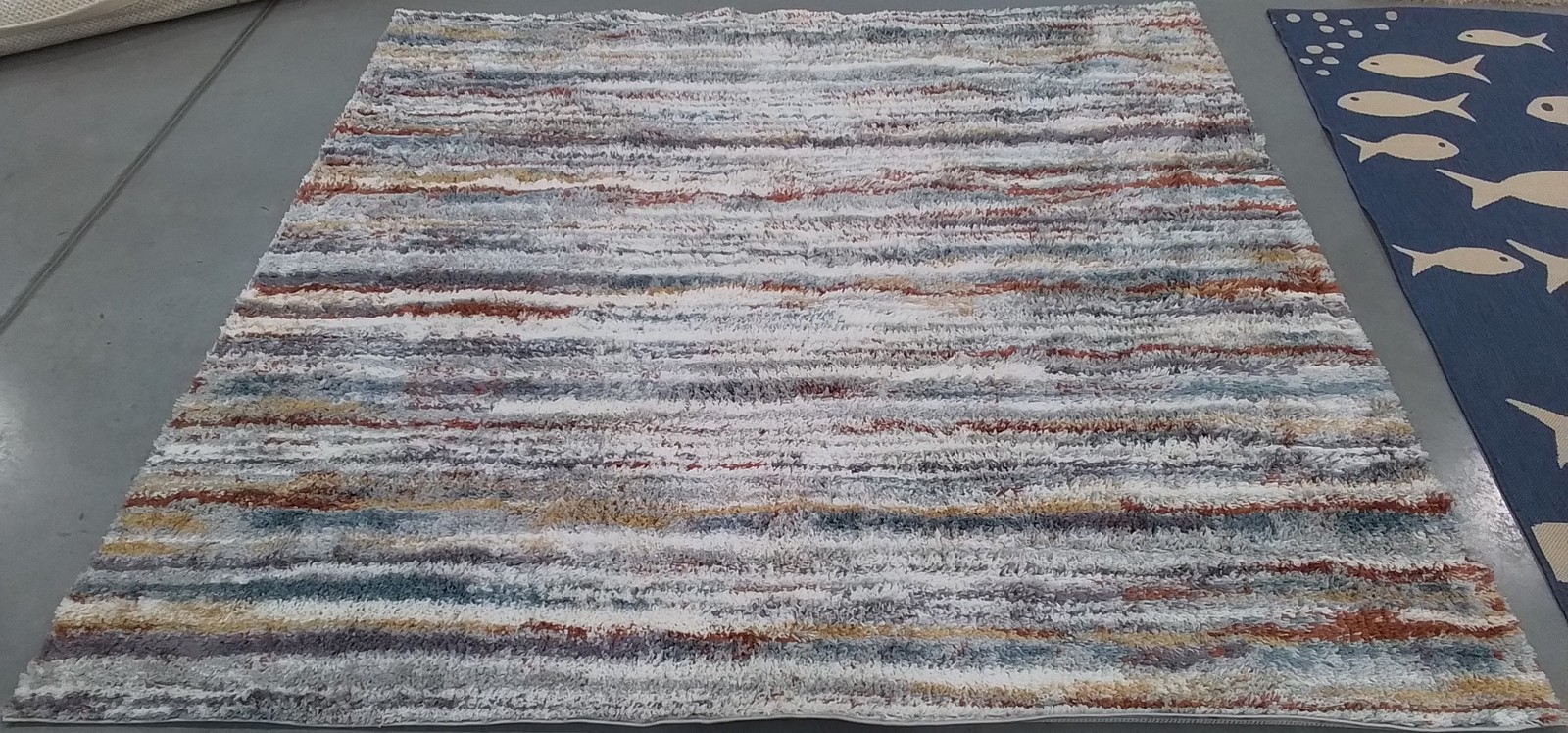 BLUE RUST / IVORY 8′-0″ x 8′-0″ Flaw in Rug Reduced Price 1172804321 BER565A-8SQ