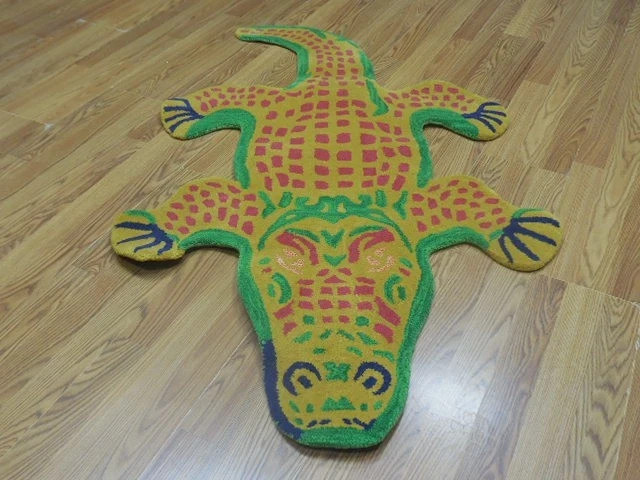 New Crocodille Rug Shape Handmade Kids Boho Rug Aesthetic Rug
