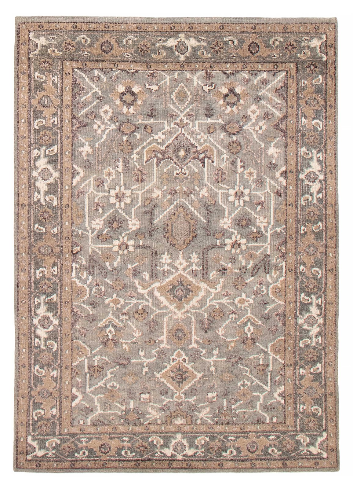Traditional Hand-knotted Area Rug 5’3″ x 7’5″ Grey Oriental Carpet
