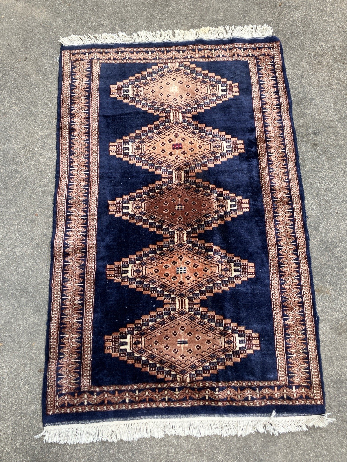 1970’s Bokhara Jaldar Rug Wool Tribal Hand-Knotted Oriental Carpet 37” X 61”