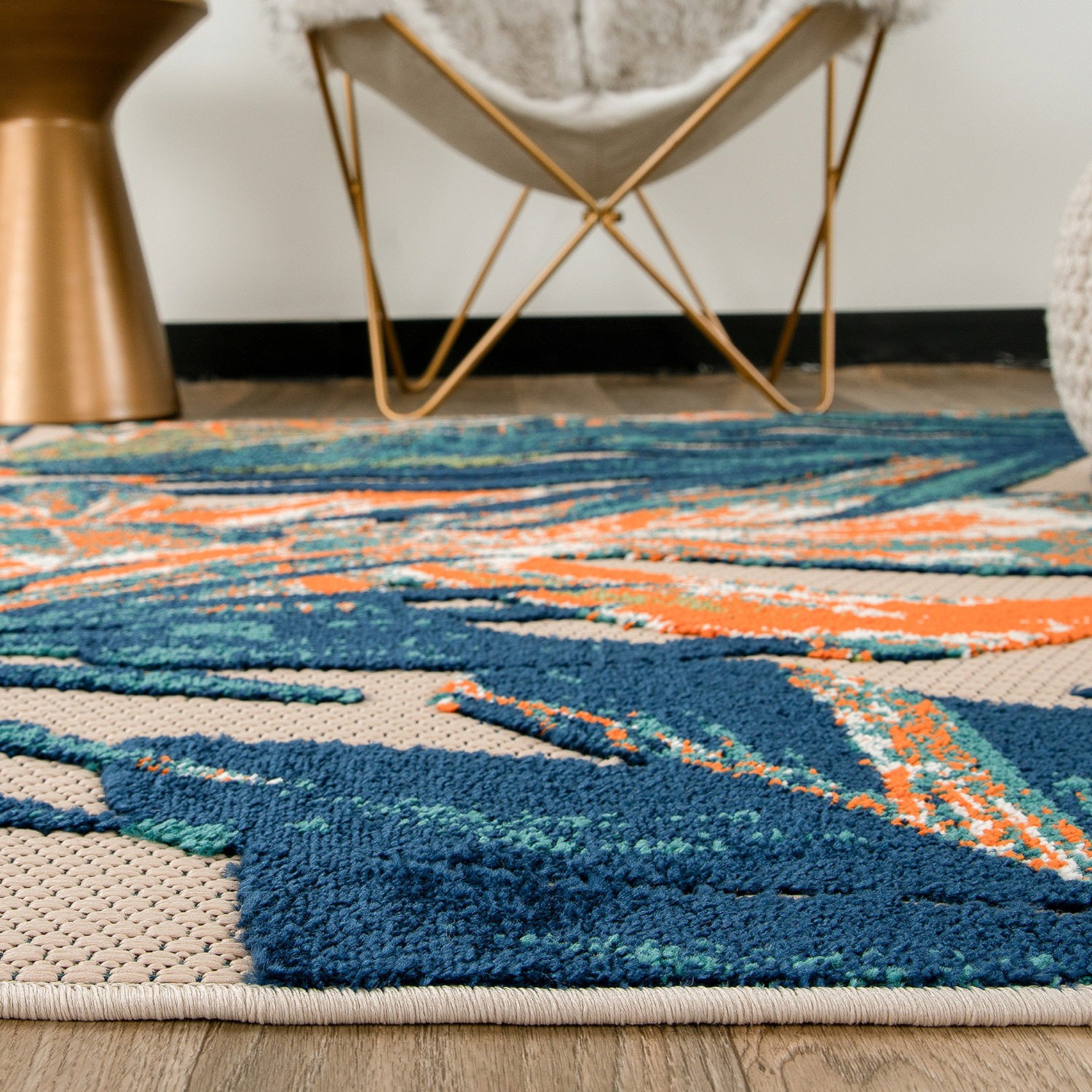 Rugshop Outdoor Rugs Floral Leaves Indoor/Outdoor Carpets Large Outdoor Rug Deck