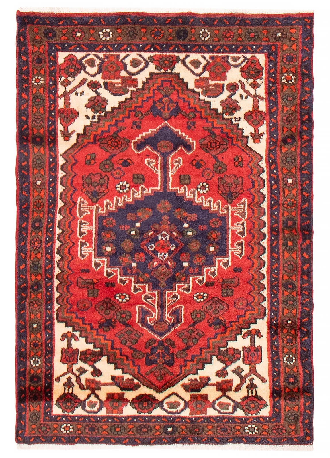 Traditional Vintage Hand-Knotted Area Rug 3’0″ x 4’4″ Oriental Wool Carpet