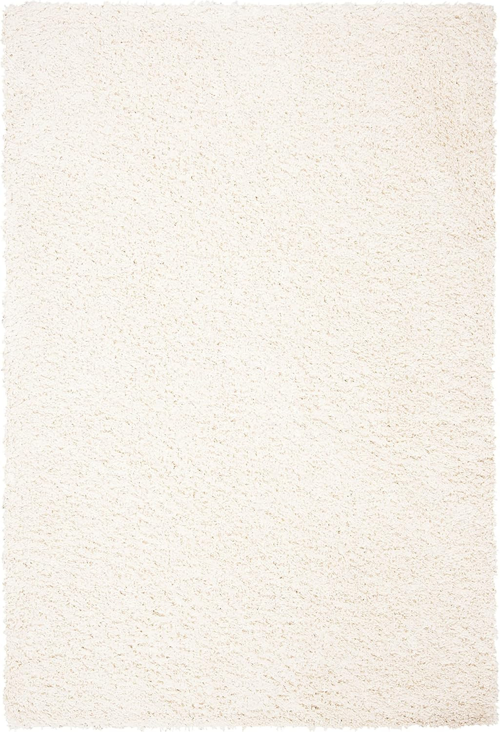 August Shag Collection Area Rug – 8′ X 10′, Ivory, Solid Design, Non-Shedding &