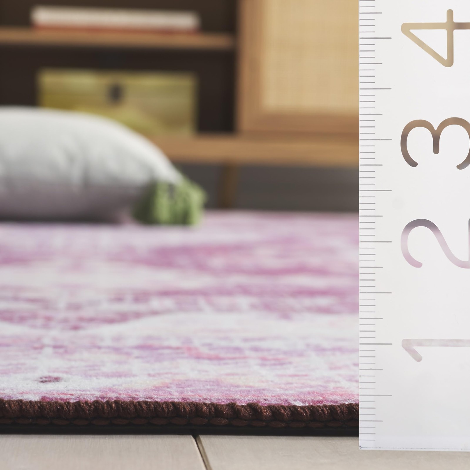 Washable Rug Tucson Collection – 2’6″ x 8′ Runner, Fuchsia & Purple, Slip Res…