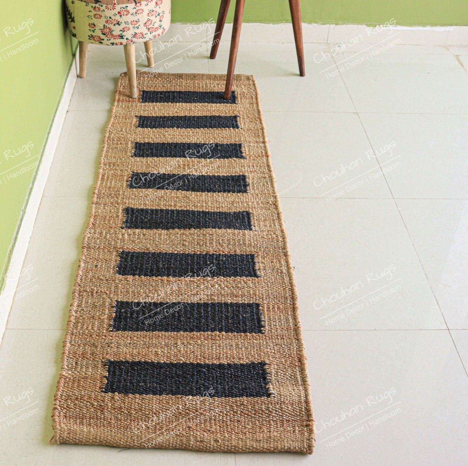 Indian Handmade Hemp Jute Runner Entry Way Stair Décor Yoga Hemp Runner Rugs