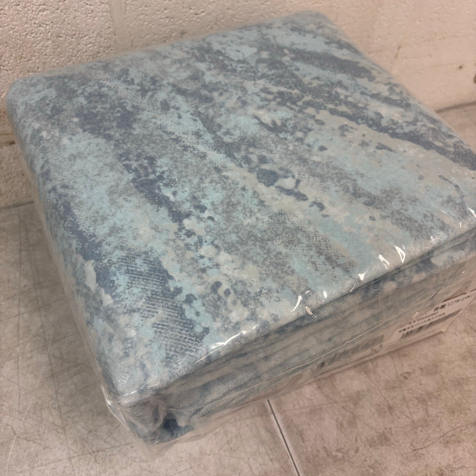 Low Pile Area Rug, 5x7ft, Abstract Teal Blue Gray Machine Washable, Non Slip