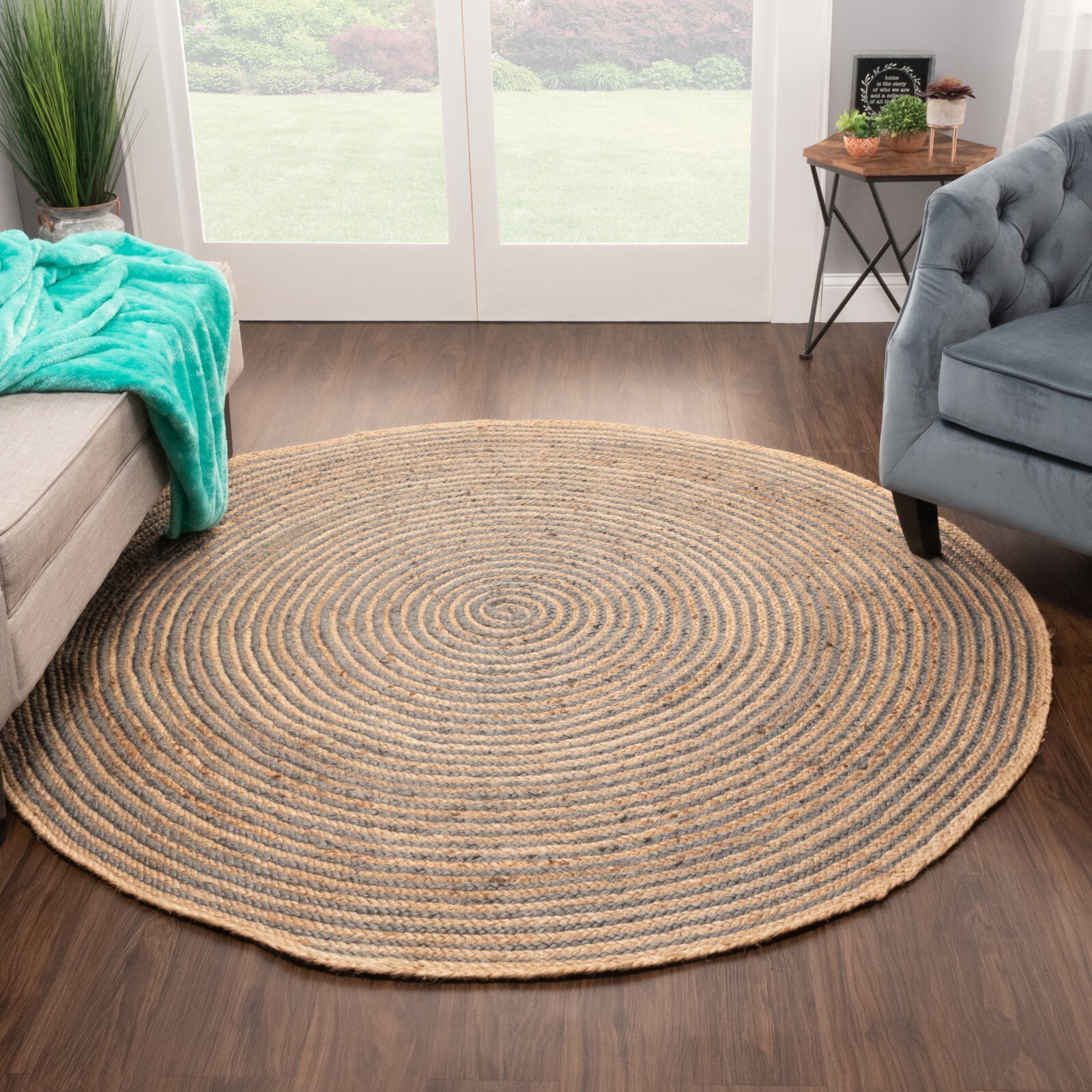 Braided Jute Modern Round Naturally Antistatic Reversible Small & Large Area Rug