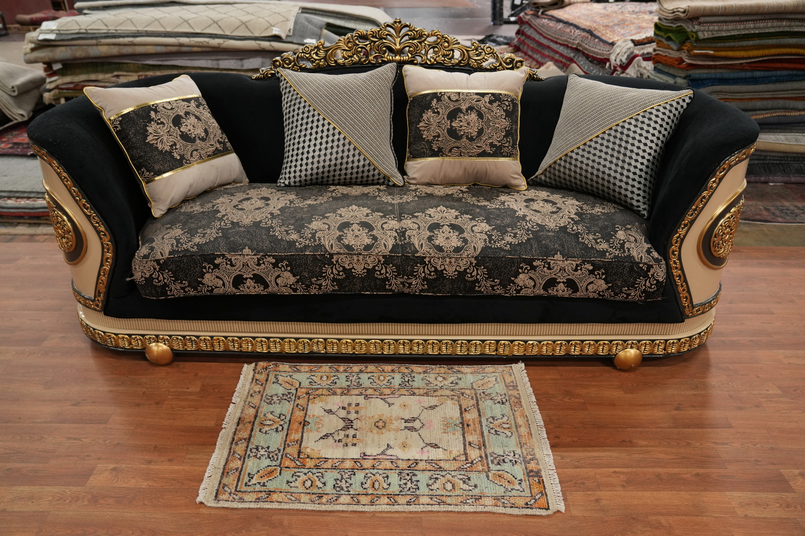 Vegetable Dye Oushak Turkish Hand-knotted Wool Rug for Foyer 2×3 ft