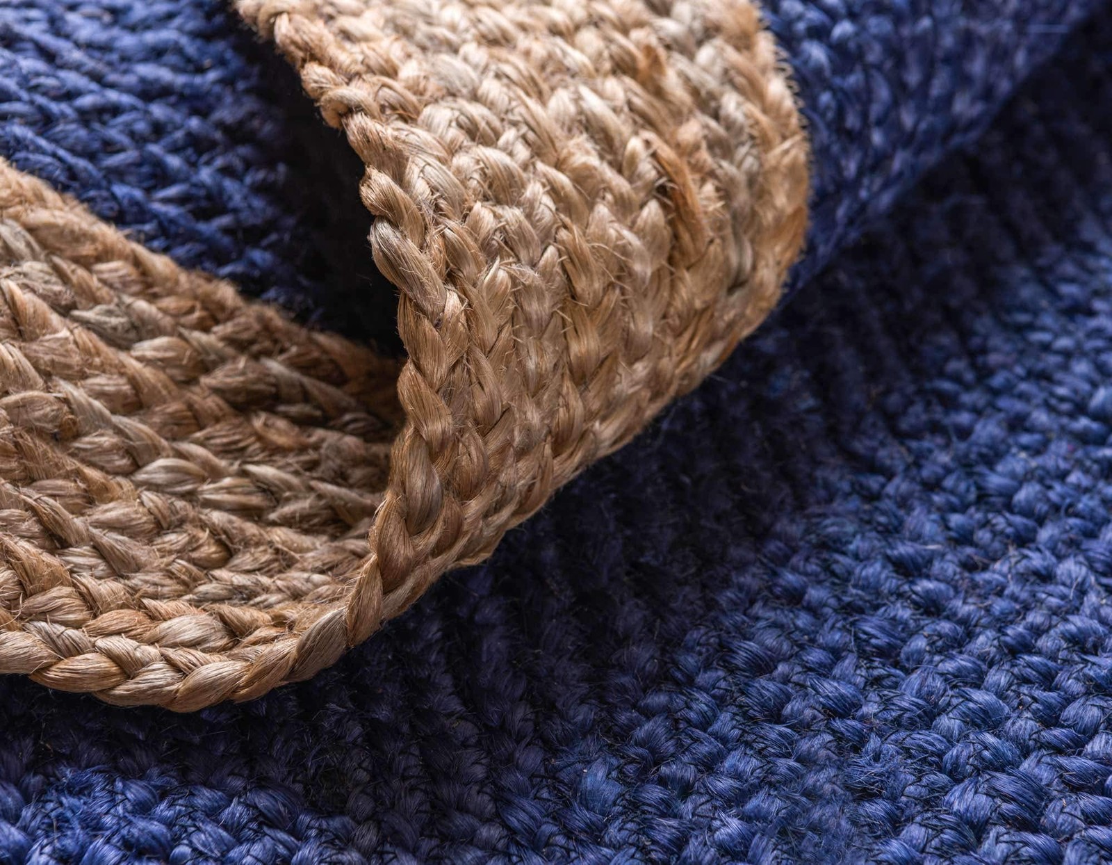 Unique Loom Braided Jute Collection Classic Quality Made Hand Woven Solid Color