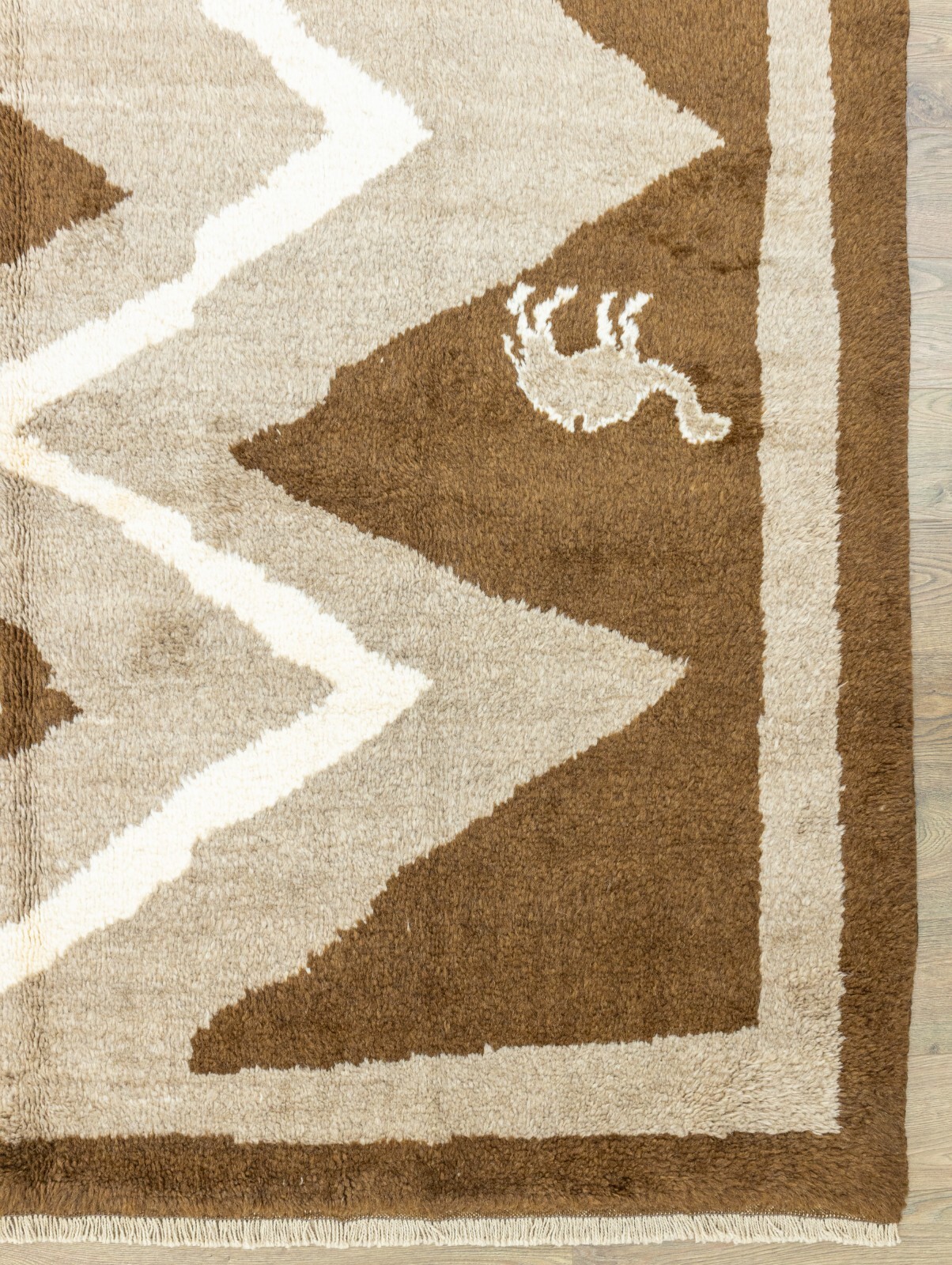 Natural Gray Brown New Turkish Tribal Tulu Rug 8.11×10 ft Moroccan Style Carpet