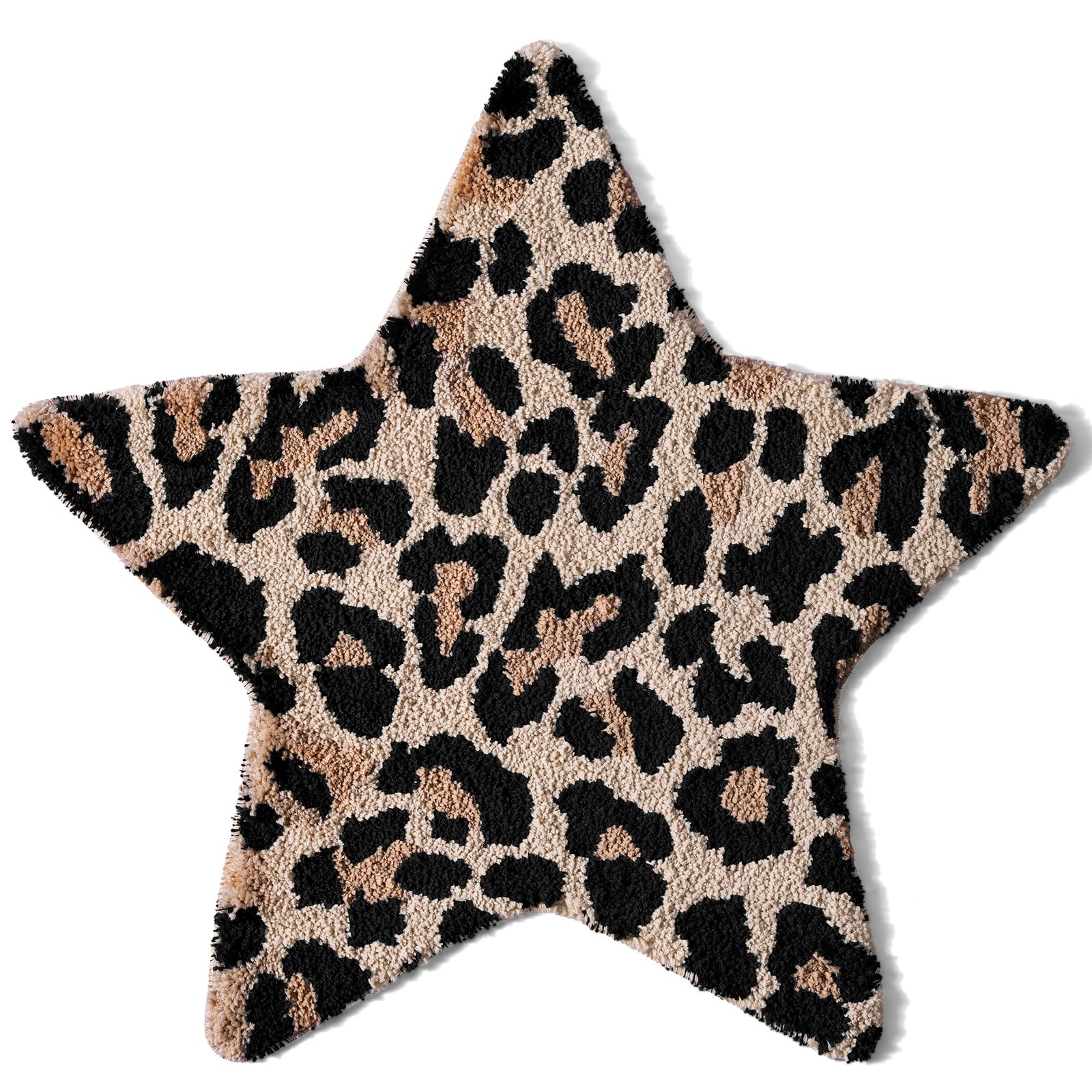 Cheetah Print Star Rug, 27.6″ Leopard Room Decor Area Rug for Bedroom and Liv…