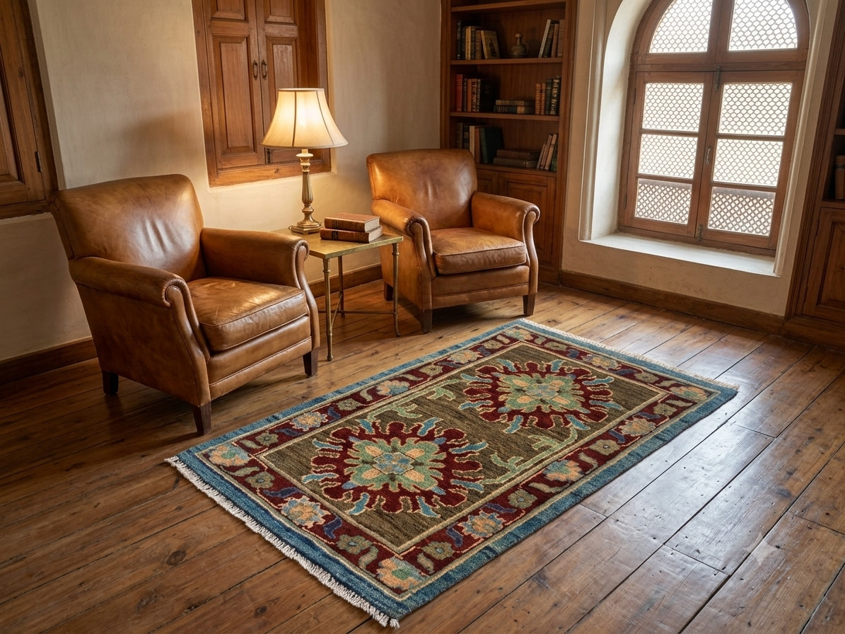 2×3 ft Vintage Afghan Traditional Rug Handmade Rugs Oriental Wool Rug Area Rug