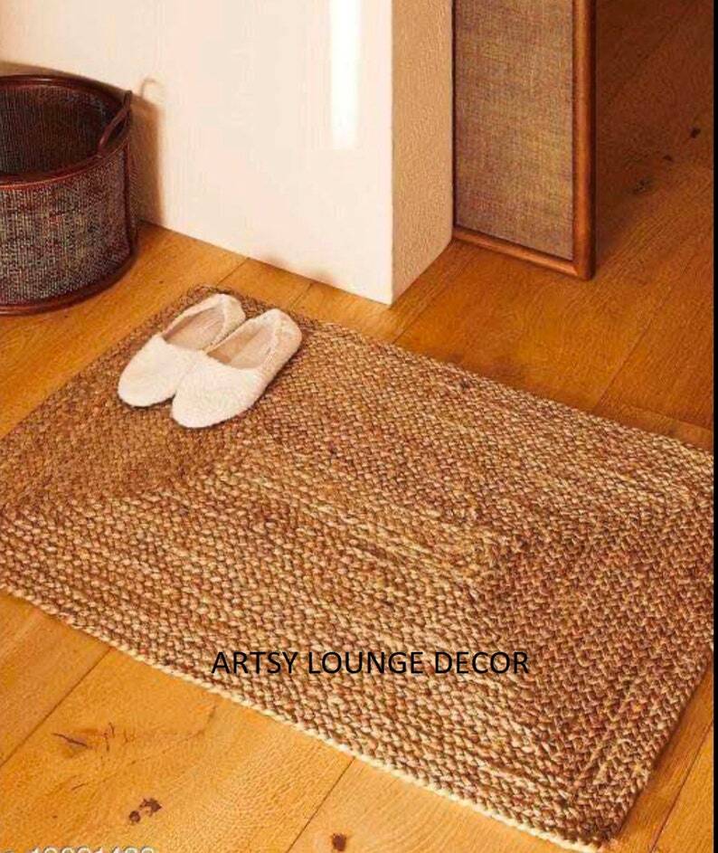 Jute Doormat Entryway Rug Bohemia Small Area Rug Outdoor Welcome Mat Rug Decor