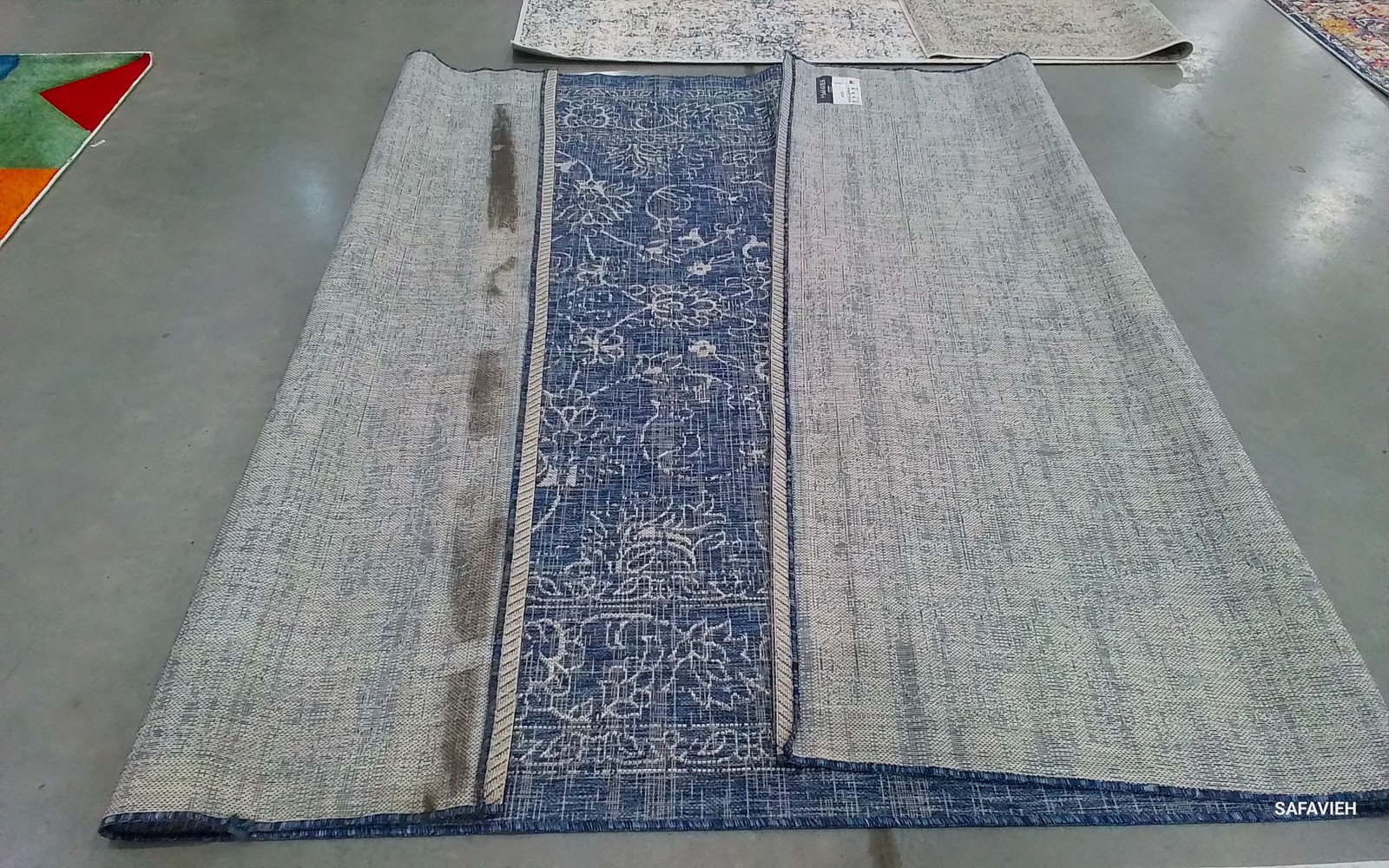 NAVY/IVORY 8′-0″ x 11′-0″ Back Stain Rug Reduced Price 1172802478 CY8680-36821-8
