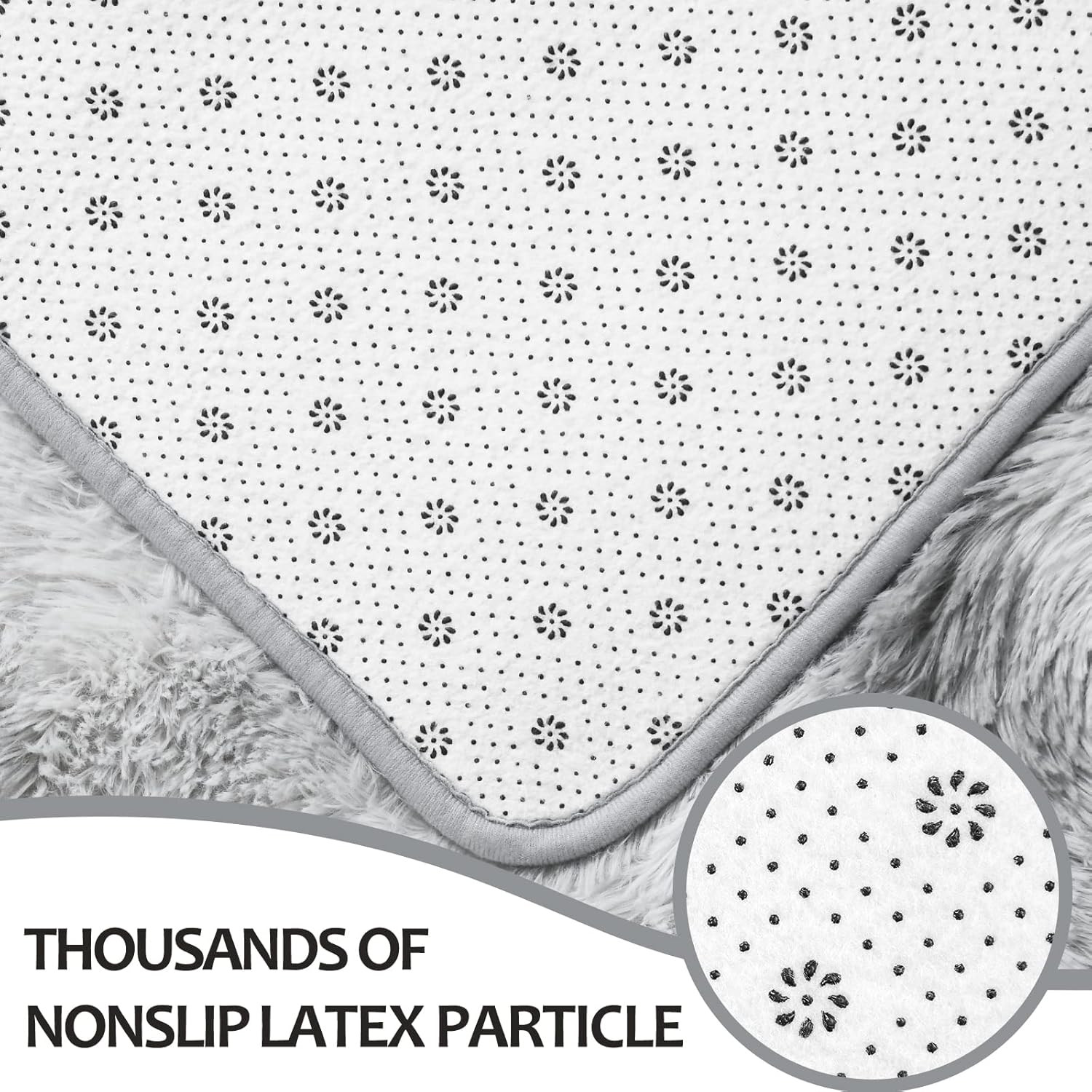 4X6 Large Washable Area Rugs for Living Room Tie-Dyed Light Grey | Non-Slip Indo