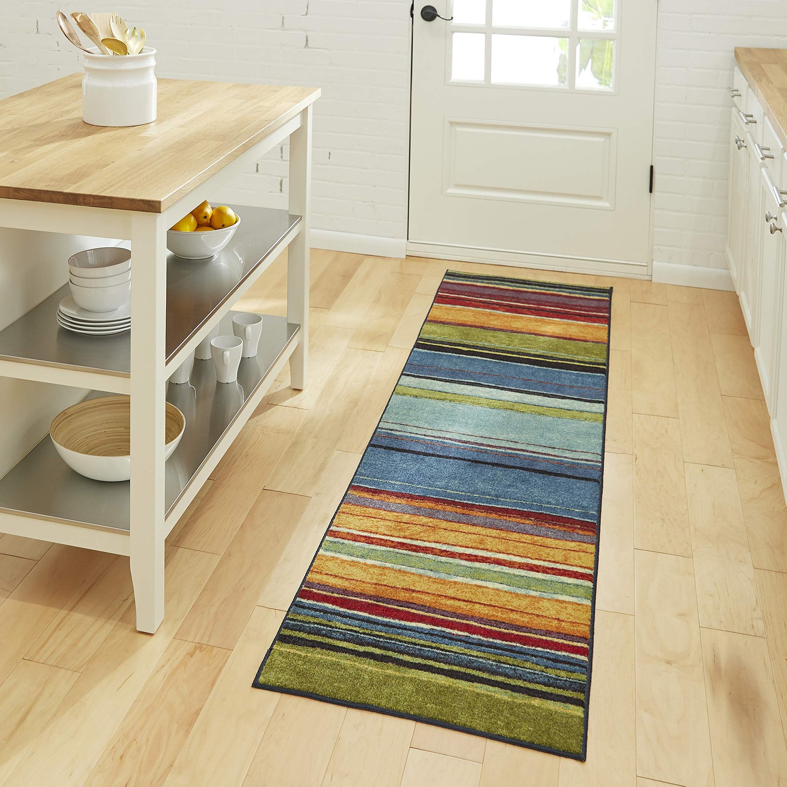 Rainbow Stripe 2′ x 5′ Area Rug – Multicolor – Perfect for Living Room, Dinin…