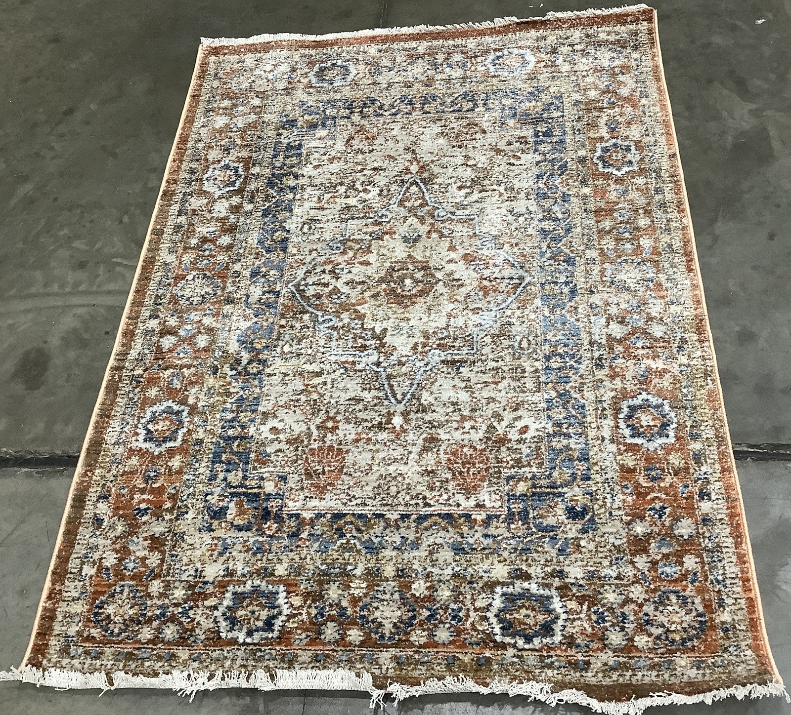 BROWN / RUST 4′-0″ x 6′-0″ Binding Stain Rug, Reduced Price 1172684130 BIJ652D-4