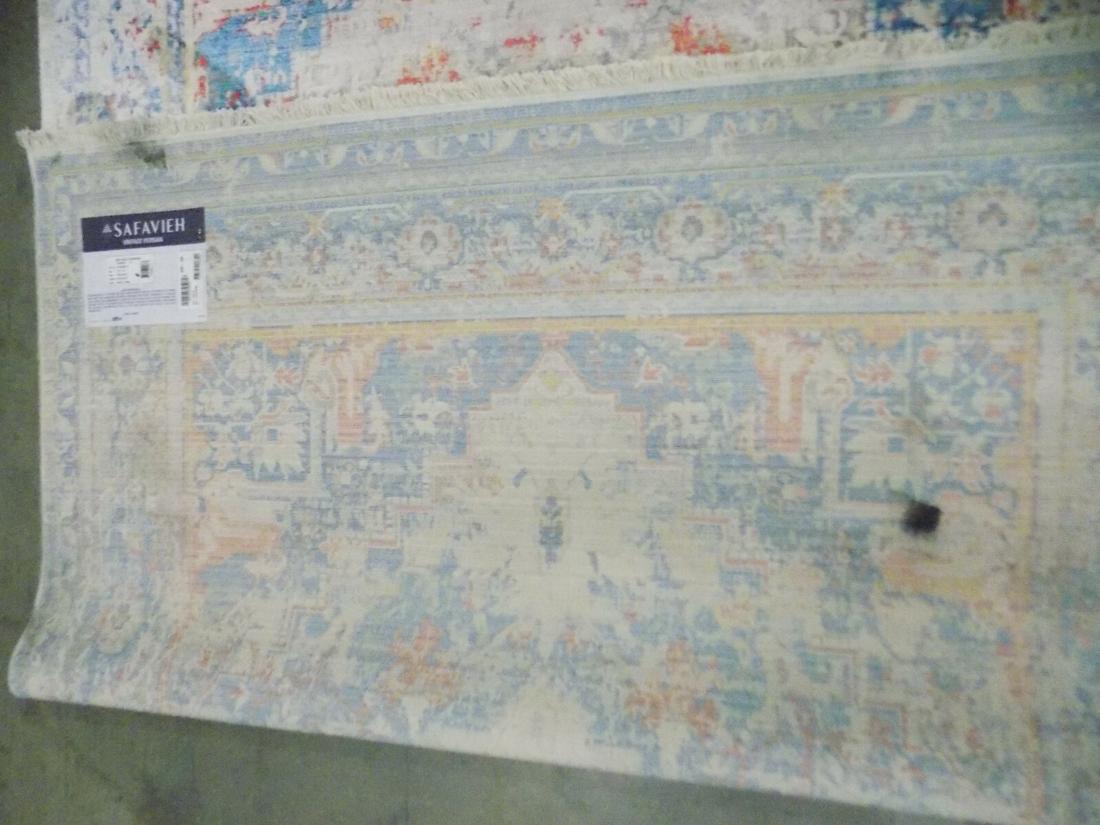 BLUE / MULTI 5′ X 7′-6″ Back Stain Rug, Reduced Price 1172560129 VTPB438B-5