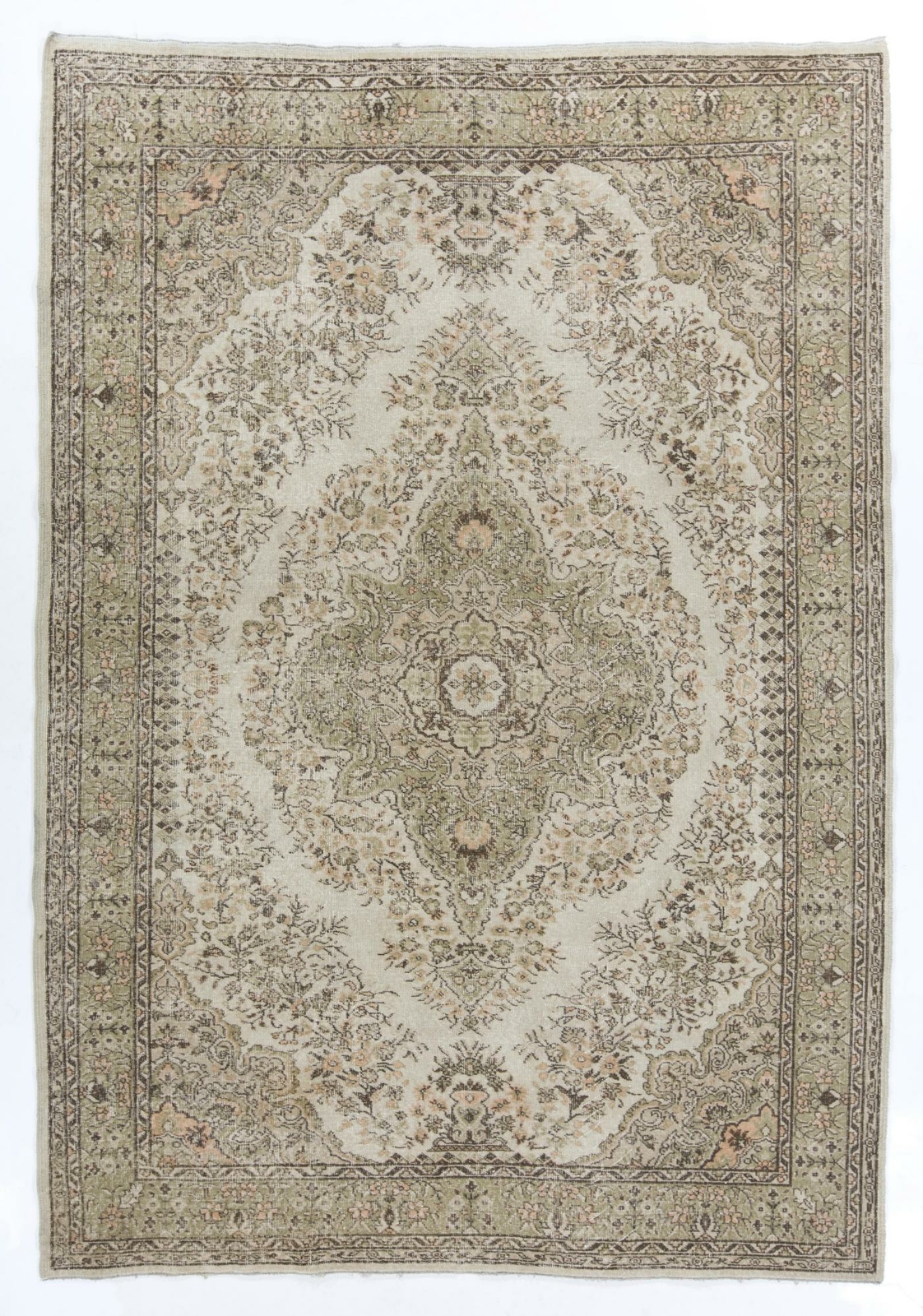 7.4×10.6 Ft Fine Vintage Turkish Wool Rug