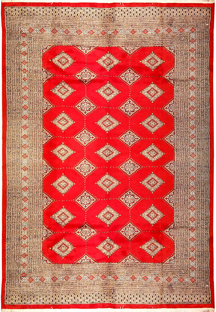 6×9′ Jaldar Hand-Knotted Pakistan Red Rug#5312
