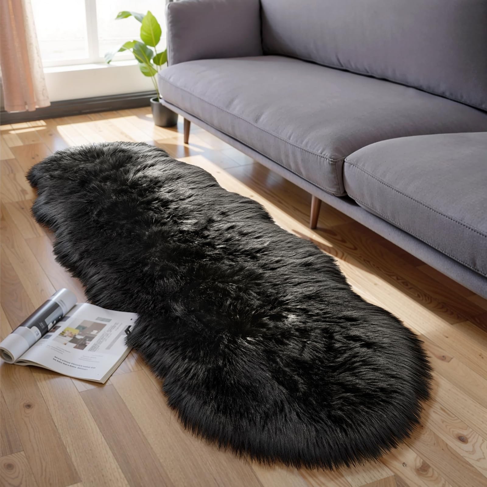 Ultra Soft Faux Sheepskin Fur Rug Fluffy Rug for Bedroom Fuzzy Carpet for Liv…