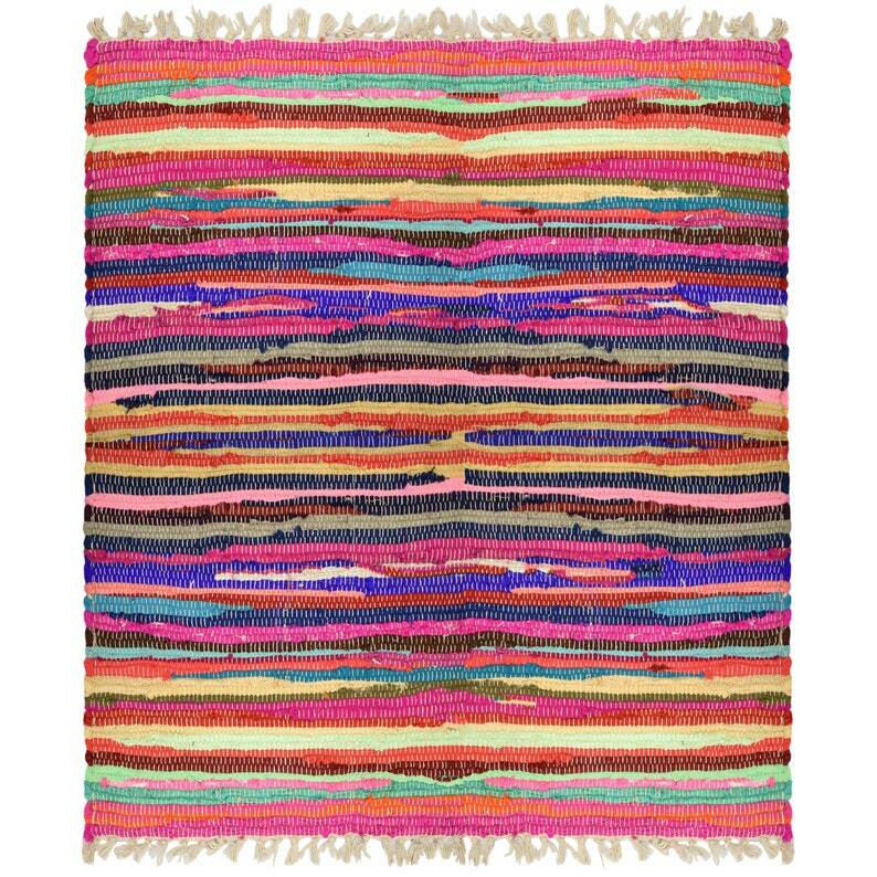 Hand Made Eco Friendly Recycled Braided Multicolor Chindi Cotton Rugs Chindi Rag