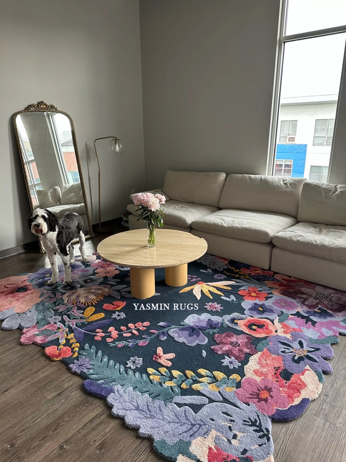 Cassia Floral Handmade Tufted Carpet 4X6 FEET Area Rug Thick Tufted Multicolored